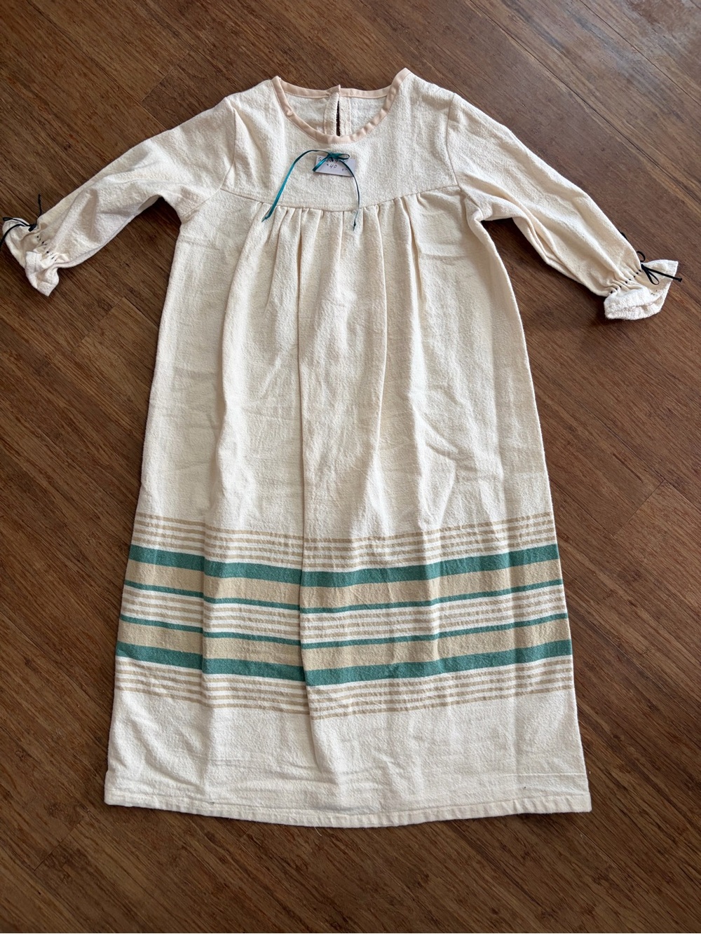 Handmade Vintage Style Girls Nightgown Striped Long Sleeve NWT Size 4-5